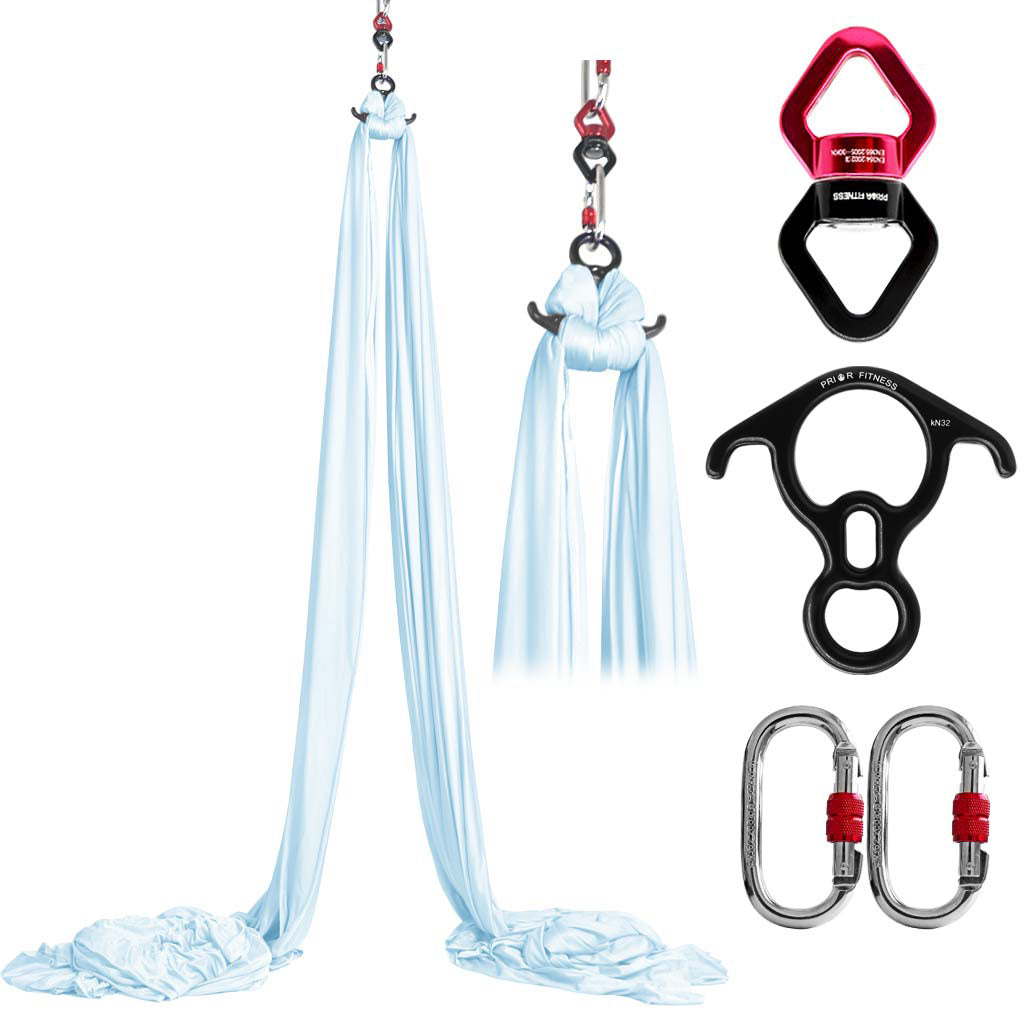2025 Premium 12*2.8 M（13.1*3 yards) Fabric Drop Shipping Aerial Yoga Silk Kit Accessories Including 1 PC Swivel, 1 PC Figure 8, 1 PC Daisy Chain, 2 PCS Carabiners