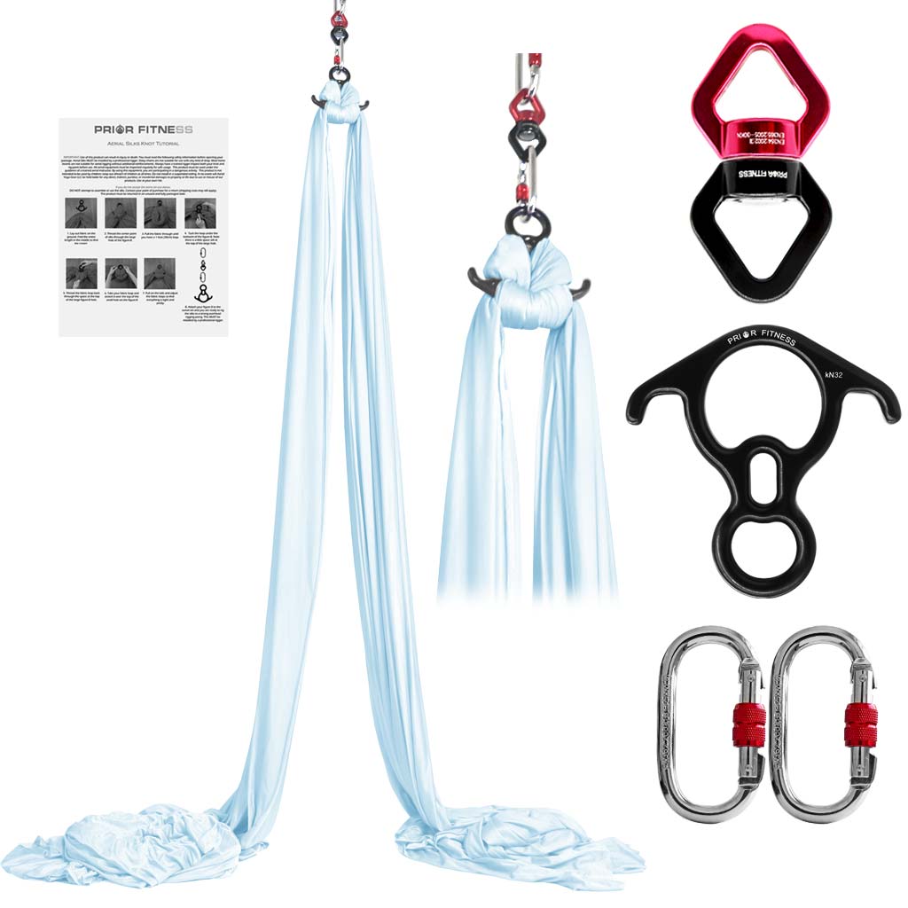 Professional 10*2.8 M（ 10.9 x 3 yards）Aerial Yoga Silk Set Including 1* fabric ,1* Swivel, 1 * Figure 8, 1 * Daisy Chain, 2 * Carabiners