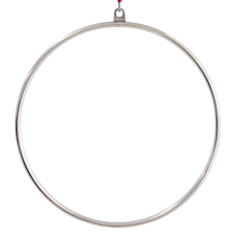 2025 Upgrade Prior Fitness Aerial Hoop Bar Acrobatic Performance Single Tab Sliver & Black Aerial Lyra Hoop Only