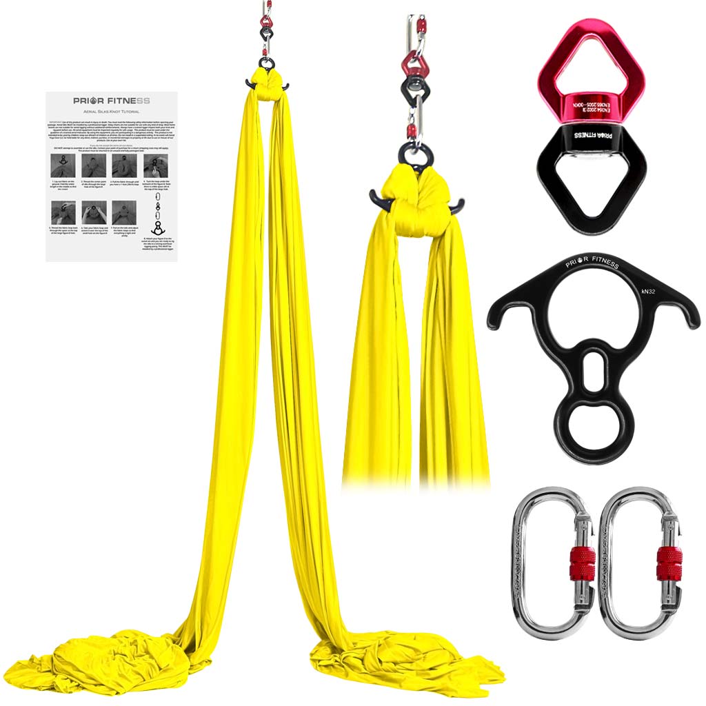 SAIVEN 10m Aerial Silks Equipment Yoga Set, Aerial Silks Yoga Hammock kit,  Aerial Yoga Swing Set, Yoga Starter Kit, Aerial Dance Equipment(L: 10m x W