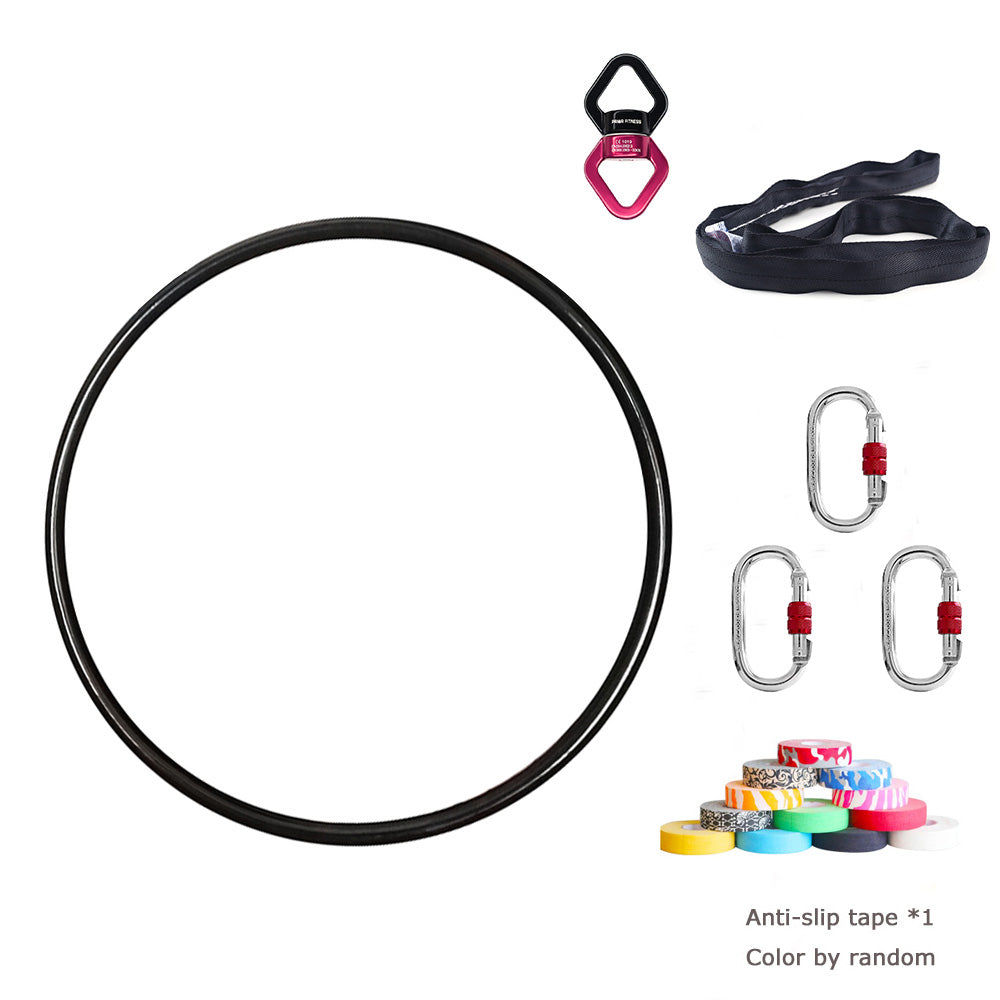 2025 Professional Prior Fitness Black Yoga Hoop Set 600 KGS Strength Tested Aerial Hoop Set