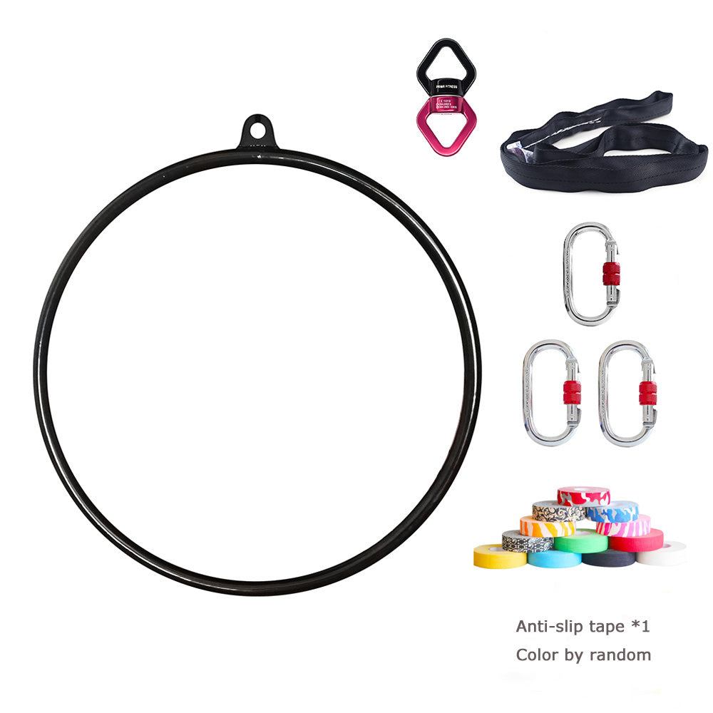 2025 Professional Prior Fitness Black Yoga Hoop Set 600 KGS Strength Tested Aerial Hoop Set