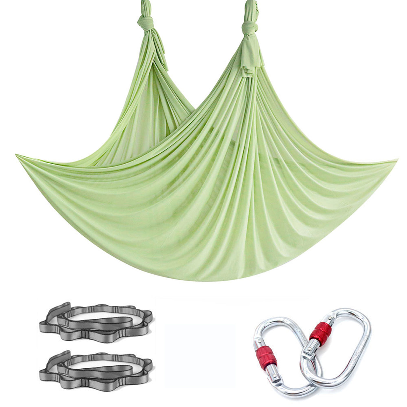 New design 4*2.8 M (4.4*3 yards) 100% Nylon Yoga Hammock Kit Including 1*Fabric，2*Daisy chain，2*Carabiners
