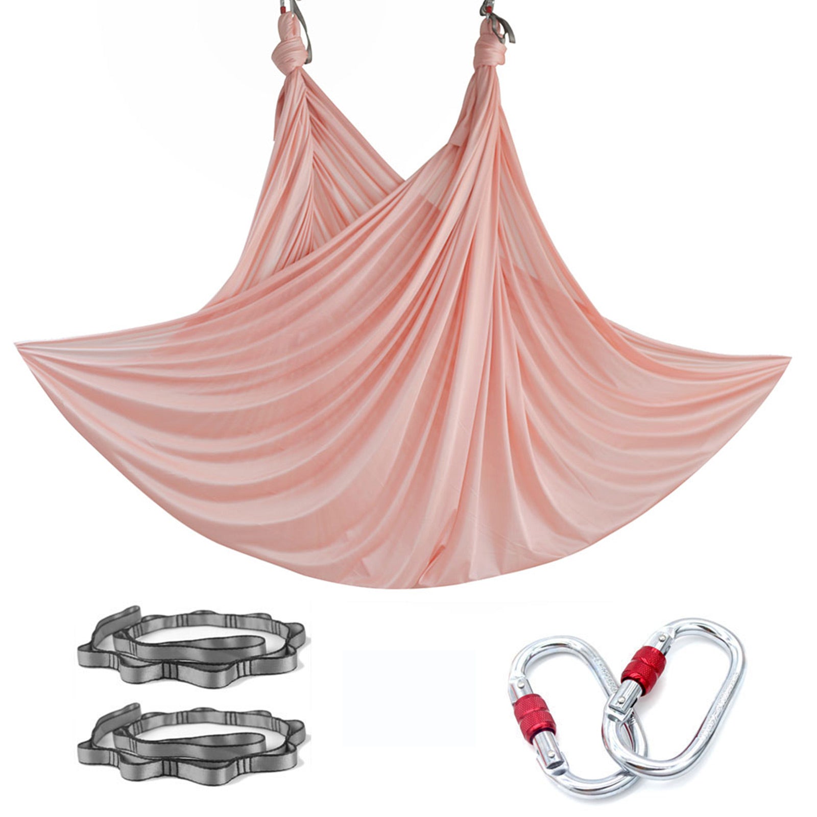 Professional 5*2.8 M (5.5* 3 yards) Aerial Yoga Hammock Set Including 1*Fabric, 2*Daisy Chain, 2* Carabiners