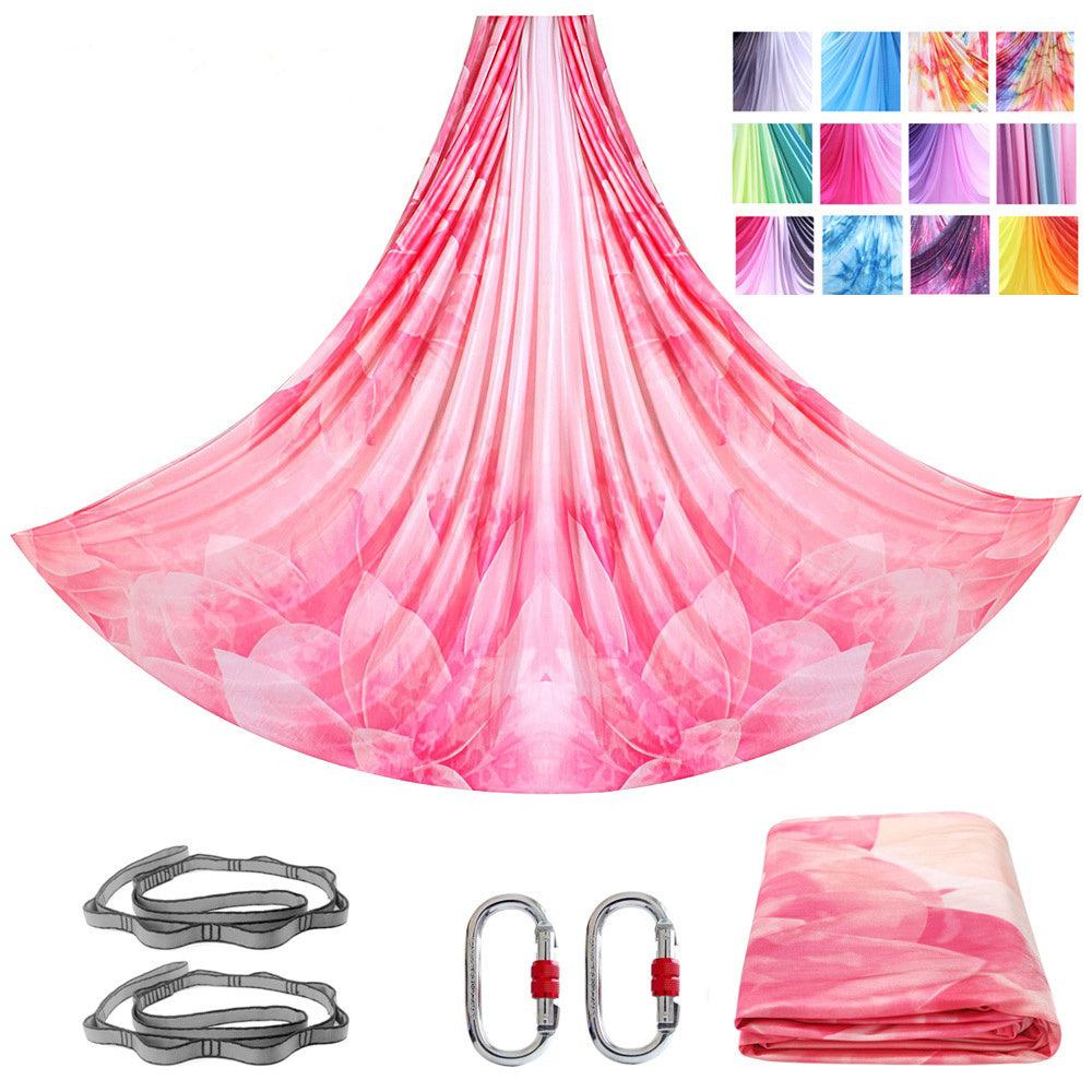 High Quality  7*2.8 M(7.7*3 yards)  Aerial Yoga Hammock Swing Kit  Including 1* Fabric, 2*Daisy Chain, 2* Carabiners