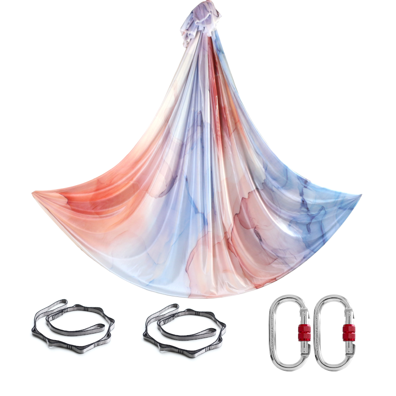 High Quality  7*2.8 M(7.7*3 yards)  Aerial Yoga Hammock Swing Kit  Including 1* Fabric, 2*Daisy Chain, 2* Carabiners