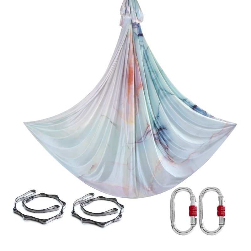 New Color New Design 5*2.8 M ( 5.5 x 3 yards) Aerial Hammock Kit Includes 2*Carabiners and 2*Dasiy Chain