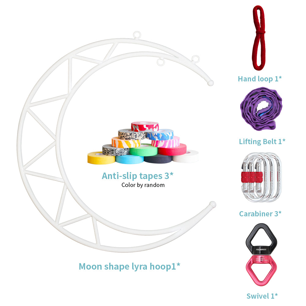 2025 New Design Moon Hoop Kit Lyra Hoop Aerial Ring Aerial Equipment Aerial Moon Hoop Set